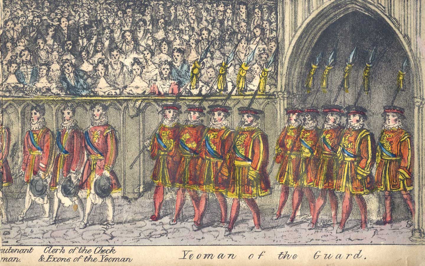 Images of the King’s Guard in Robins's Panoramic Representation of the Queen's Coronation