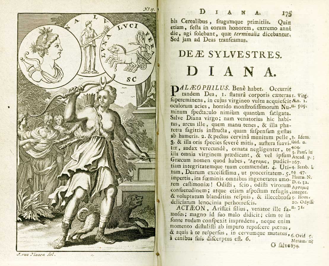 An image of Diana from François Pomey’s Tooke's Pantheon of the Heathen Gods